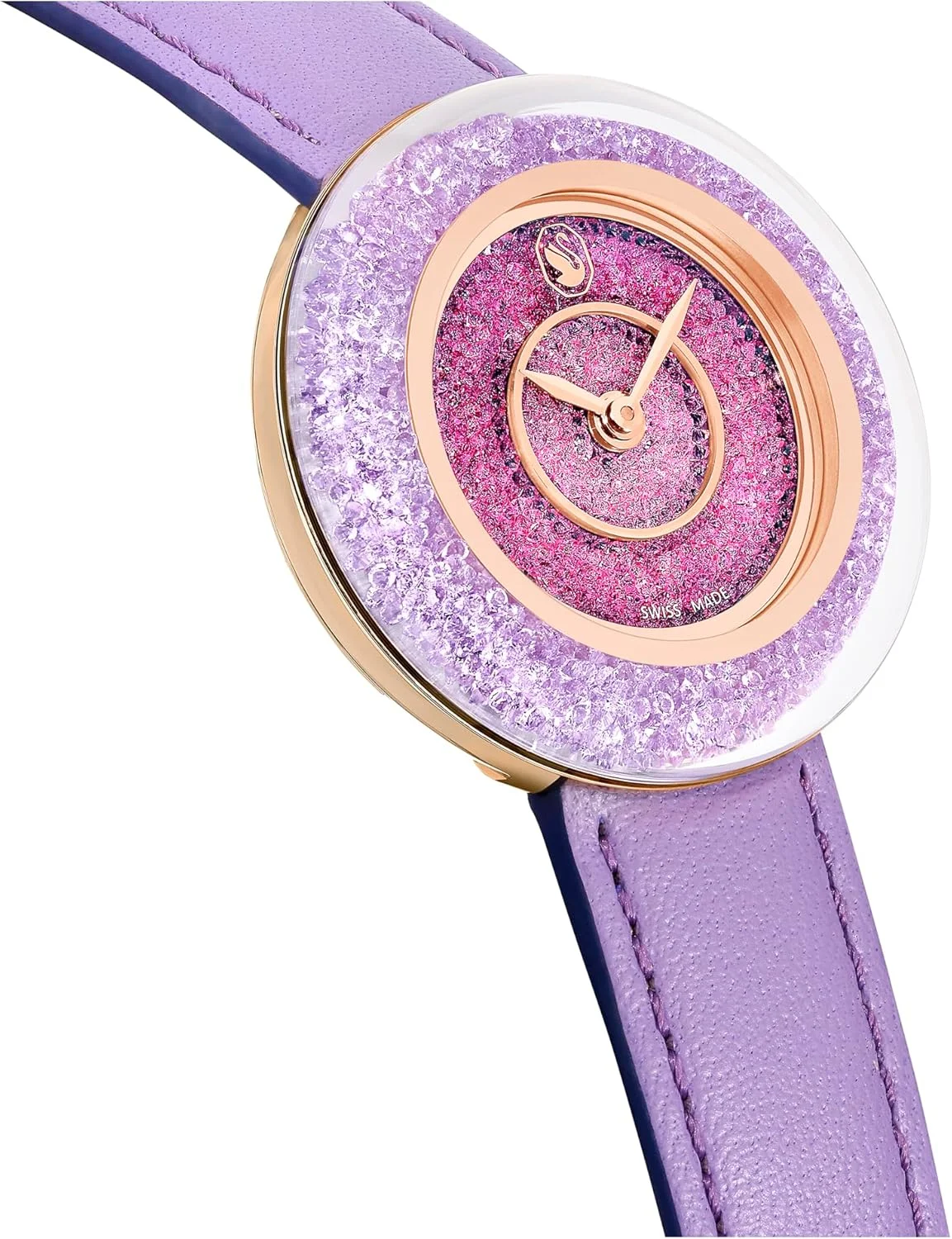 ساعت مچی زنانه سواروسکی مدل Crystalline Lustre، بدنه استیل ضد زنگ، بند چرمی، بنفش/رزگلد ساعت مچی زنانه سواروسکی مدل Crystalline Lustre، بدنه استیل ضد زنگ، بند چرمی، بنفش/رزگلد