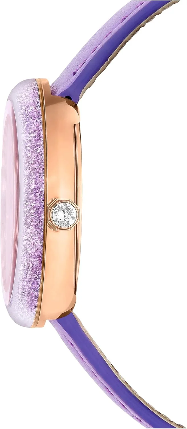 ساعت مچی زنانه سواروسکی مدل Crystalline Lustre، بدنه استیل ضد زنگ، بند چرمی، بنفش/رزگلد ساعت مچی زنانه سواروسکی مدل Crystalline Lustre، بدنه استیل ضد زنگ، بند چرمی، بنفش/رزگلد