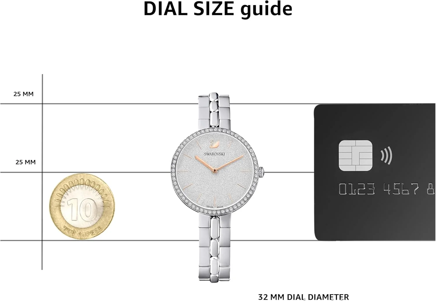 ساعت زنانه سواچ مدل Cosmopolitan، کریستال های سفید سواچ با روکش طلایی PVD و استیل ضد زنگ با بند فلزی ساعت زنانه سواچ مدل Cosmopolitan، کریستال های سفید سواچ با روکش طلایی PVD و استیل ضد زنگ با بند فلزی