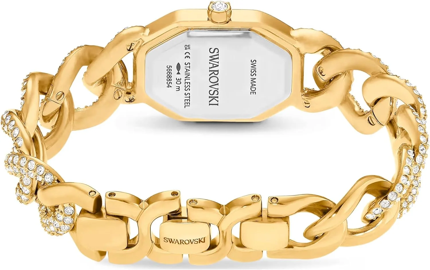 ساعت زنجیری Dextera سواروسکی ساخت سوئیس، دستبند کریستالی، رنگ طلایی، پرداخت طلایی 5668854 ساعت زنجیری Dextera سواروسکی ساخت سوئیس، دستبند کریستالی، رنگ طلایی، پرداخت طلایی 5668854