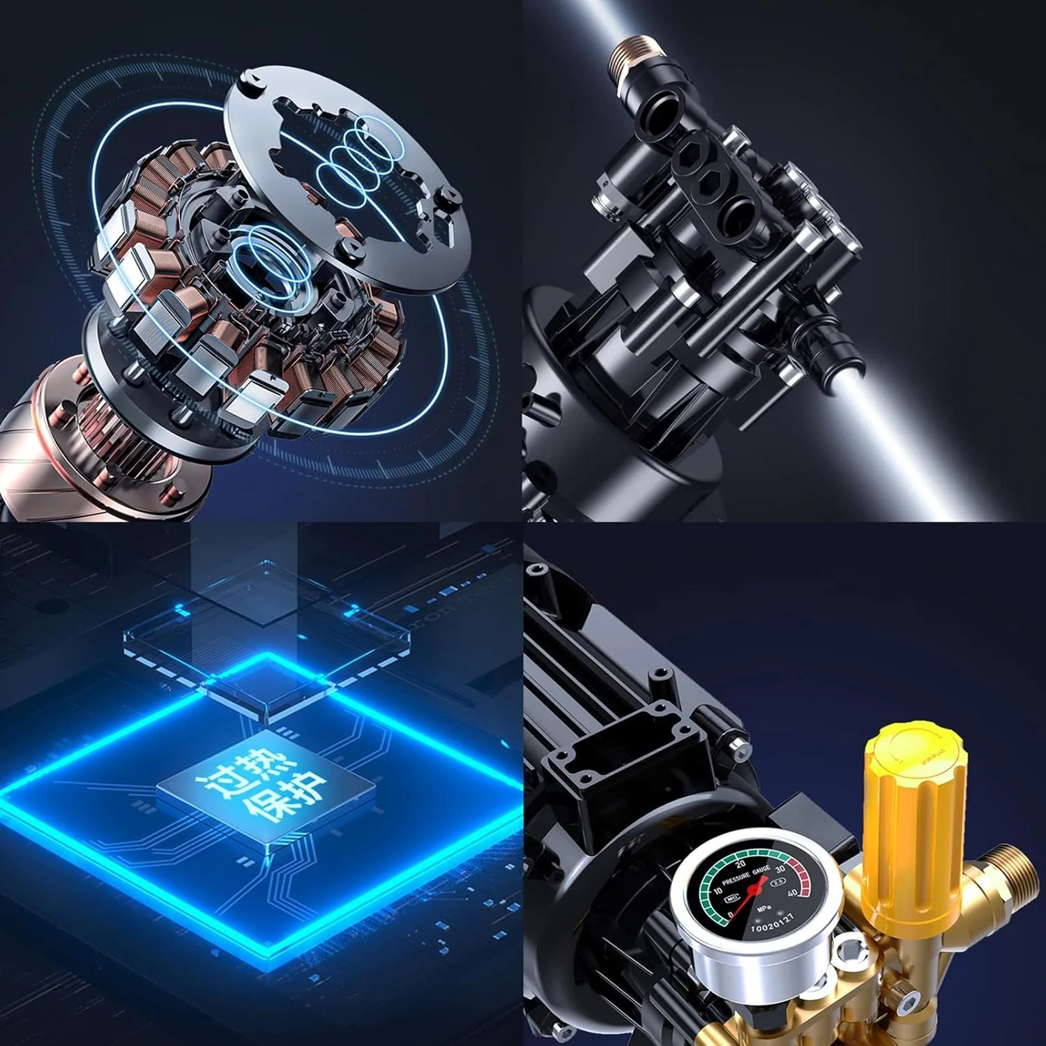 دستگاه کارواش فشار قوی JHQWIDD، پمپ کارواش قابل حمل 100 بار، تفنگ آب پاش کارواش موتور القایی، کیت کارواش، A دستگاه کارواش فشار قوی JHQWIDD، پمپ کارواش قابل حمل 100 بار، تفنگ آب پاش کارواش موتور القایی، کیت کارواش، A