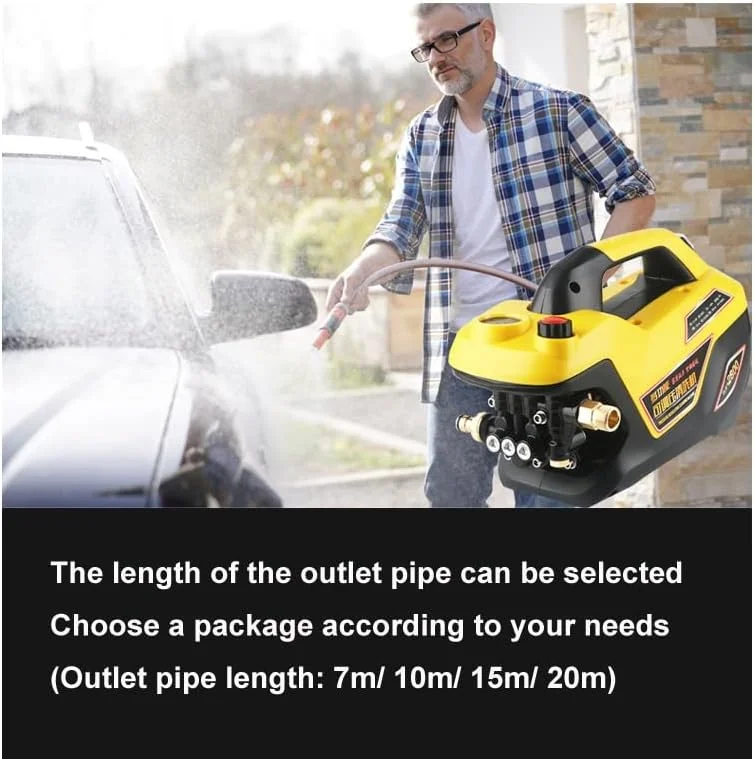 کارواش تفنگی آب با قابلیت تنظیم فشار JHQWIDD، دستگاه تمیز کننده پرقدرت، برس چنگکی، پمپ آب، ابزار شستشوی خودرو قابل حمل کارواش تفنگی آب با قابلیت تنظیم فشار JHQWIDD، دستگاه تمیز کننده پرقدرت، برس چنگکی، پمپ آب، ابزار شستشوی خودرو قابل حمل