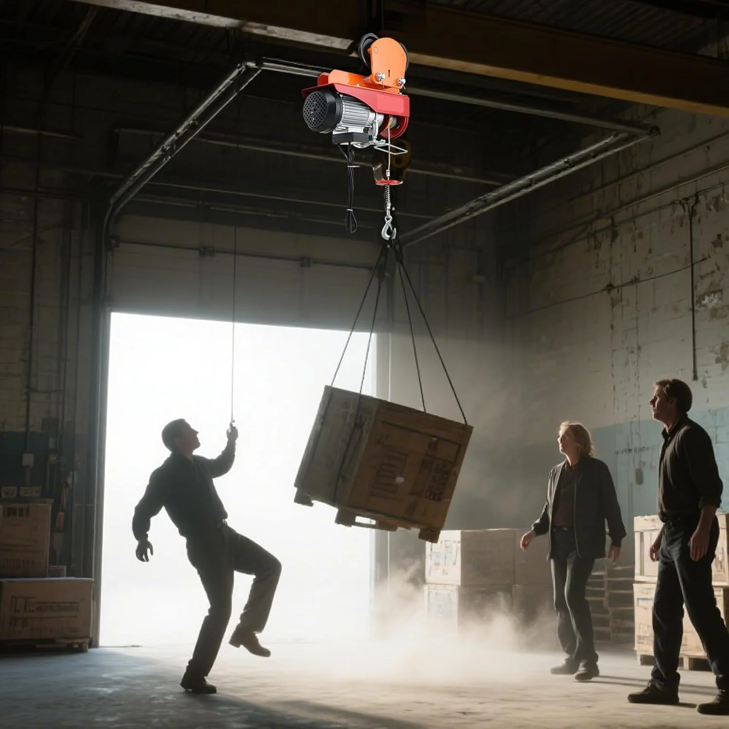 ترولی برقی تیرآهن | جرثقیل کوچک خانگی - ترولی دستی بالابر برقی با ظرفیت بار بالا برای ساخت و ساز، صنعت، مصارف خانگی، کارگاه، گاراژ، انبار