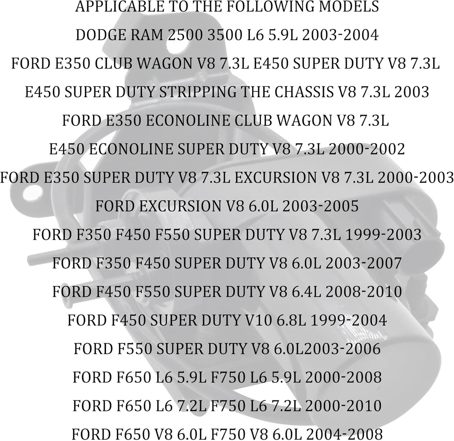 پمپ وکیوم برقی سازگار با F250 F350 F450 F550 6.0L 6.4L 7.3L F650 F750 5.9L 6.0L 7.2L Ram 2500 3500 5.9L