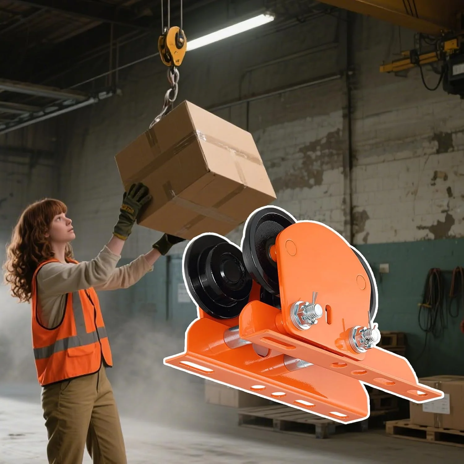 چرخ دستی تیرآهن برقی - جرثقیل کوچک خانگی | چرخ دستی دستی بالابر برقی با ظرفیت بار بالا برای کارگاه، کارخانه، ساخت و ساز، صنعت، گاراژ، مونتاژ، مصارف خانگی