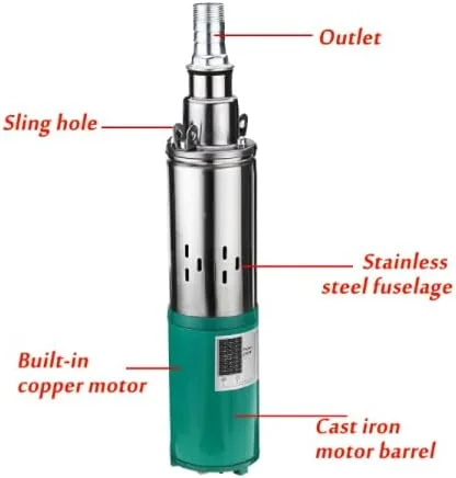 پمپ شناور DC مدل AJWYSOI 260W برای چاه های عمیق، پمپ آب DC با انرژی خورشیدی جایگزین برای آبیاری باغ