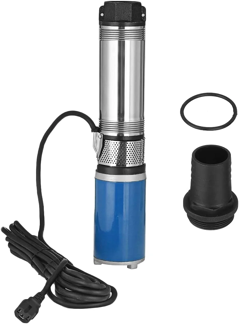 پمپ آب خورشیدی AJWYSOI مدل 22M با ولتاژ 12/24/48 ولت، توان 600 وات، پمپ شناور پیچی DC با ارتفاع بالا برای چاه عمیق، مناسب آبیاری کشاورزی، باغ و مصارف خانگی (48 ولت)