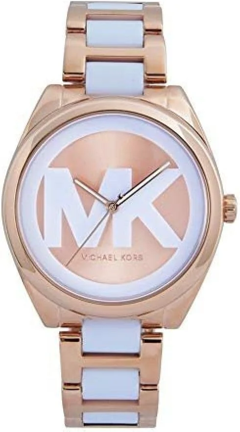 ساعت مچی زنانه مایکل کورس مدل Janelle با سه عقربه و بدنه استیل رزگلد MK7134