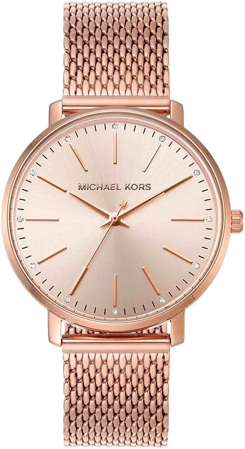 ساعت مچی زنانه مایکل کورس مدل Pyper با سه عقربه و بدنه استیل رزگلد، MK4340