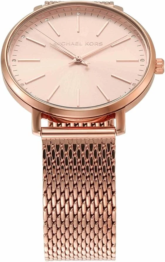 ساعت مچی زنانه مایکل کورس مدل Pyper با سه عقربه و بدنه استیل رزگلد، MK4340 ساعت مچی زنانه مایکل کورس مدل Pyper با سه عقربه و بدنه استیل رزگلد، MK4340