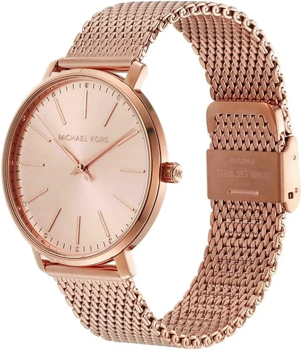 ساعت مچی زنانه مایکل کورس مدل Pyper با سه عقربه و بدنه استیل رزگلد، MK4340 ساعت مچی زنانه مایکل کورس مدل Pyper با سه عقربه و بدنه استیل رزگلد، MK4340