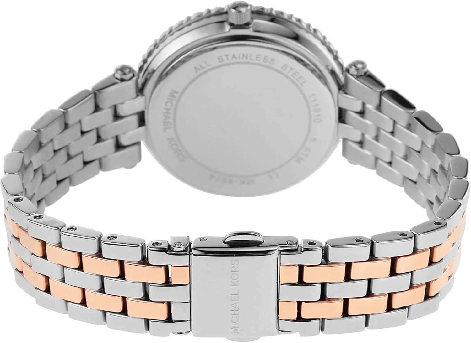 ساعت سه عقربه مایکل کورس مدل Darci با تزیینات براق، 33 میلی متر، دورنگ، ساعت کوارتز ساعت سه عقربه مایکل کورس مدل Darci با تزیینات براق، 33 میلی متر، دورنگ، ساعت کوارتز