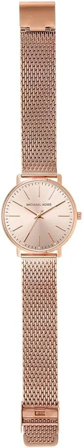 ساعت مچی زنانه مایکل کورس مدل Pyper با سه عقربه و بدنه استیل رزگلد، MK4340 ساعت مچی زنانه مایکل کورس مدل Pyper با سه عقربه و بدنه استیل رزگلد، MK4340