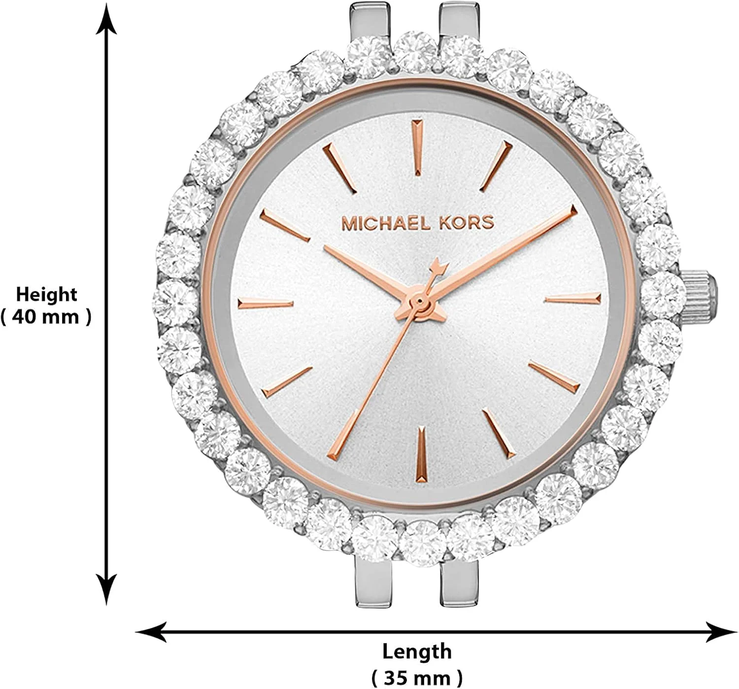 ساعت سه عقربه مایکل کورس مدل Darci با تزیینات براق، 33 میلی متر، دورنگ، ساعت کوارتز ساعت سه عقربه مایکل کورس مدل Darci با تزیینات براق، 33 میلی متر، دورنگ، ساعت کوارتز