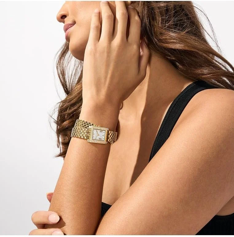 ساعت مچی زنانه مایکل کورس مدل MK4833 Emery با بند استیل، سایز 29 میلی متر، سفید/طلایی