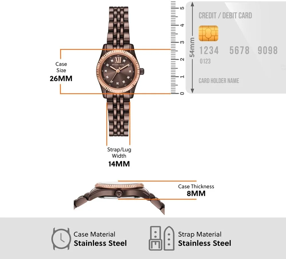 ساعت مچی عقربه ای زنانه مایکل کورس مدل Lexington، قطر قاب 26 میلی متر، رزگلد/قهوه ای ساعت مچی عقربه ای زنانه مایکل کورس مدل Lexington، قطر قاب 26 میلی متر، رزگلد/قهوه ای
