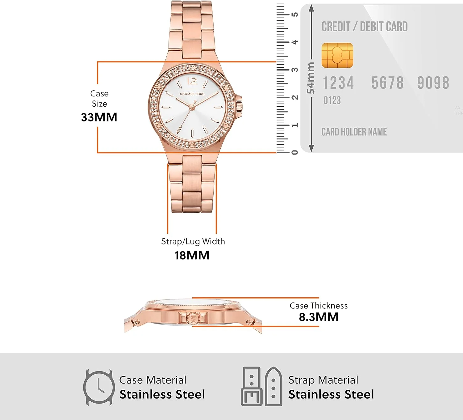 ساعت مچی زنانه مایکل کورس مدل Lennox با موتور کوارتز ساعت مچی زنانه مایکل کورس مدل Lennox با موتور کوارتز