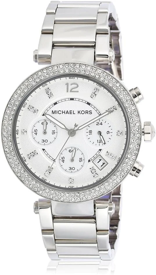 ساعت استیل مایکل کورس پارکر با تزیینات براق ساعت استیل مایکل کورس پارکر با تزیینات براق