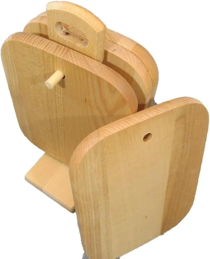 ست تخته سرو و خردکن چوبی به همراه استند