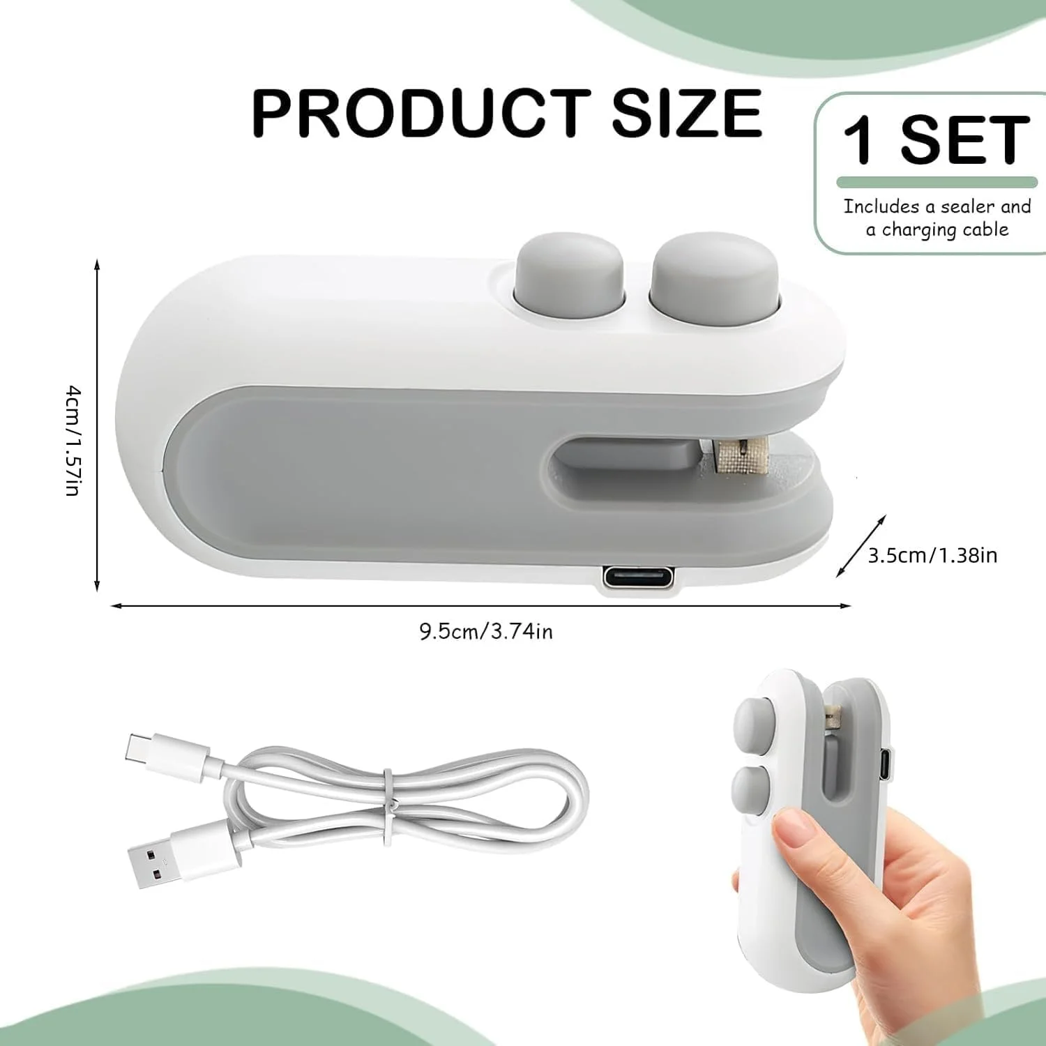 دستگاه کوچک و قابل حمل Aokraty برای بستن پاکت ها، شارژ USB-C، دستگاه 2 در 1 با قابلیت برش و آهنربا، مناسب برای بستن پاکت های پلاستیکی و تنقلات دستگاه کوچک و قابل حمل Aokraty برای بستن پاکت ها، شارژ USB-C، دستگاه 2 در 1 با قابلیت برش و آهنربا، مناسب برای بستن پاکت های پلاستیکی و تنقلات