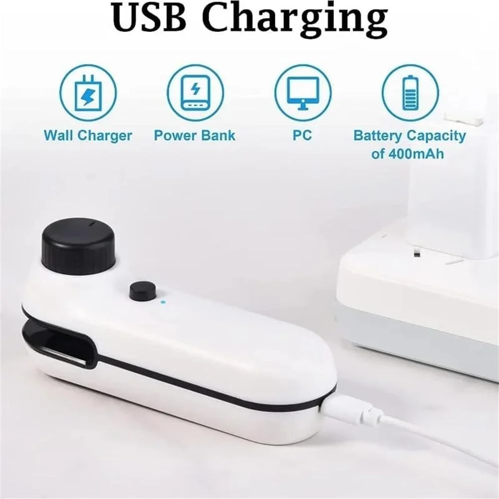 دستگاه کوچک آب بندی کیسه بولیوی، دستگاه حرارتی جیبی 2 در 1 با قابلیت شارژ USB، دستگاه کیسه قابل حمل با آهنربای نرم، دستگاه کوچک آب بندی کیسه خلاء برای نگهداری مواد غذایی در کیسه های پلاستیکی و حفظ تازگی تنقلات (سفید) دستگاه کوچک آب بندی کیسه بولیوی، دستگاه حرارتی جیبی 2 در 1 با قابلیت شارژ USB، دستگاه کیسه قابل حمل با آهنربای نرم، دستگاه کوچک آب بندی کیسه خلاء برای نگهداری مواد غذایی در کیسه های پلاستیکی و حفظ تازگی تنقلات (سفید)