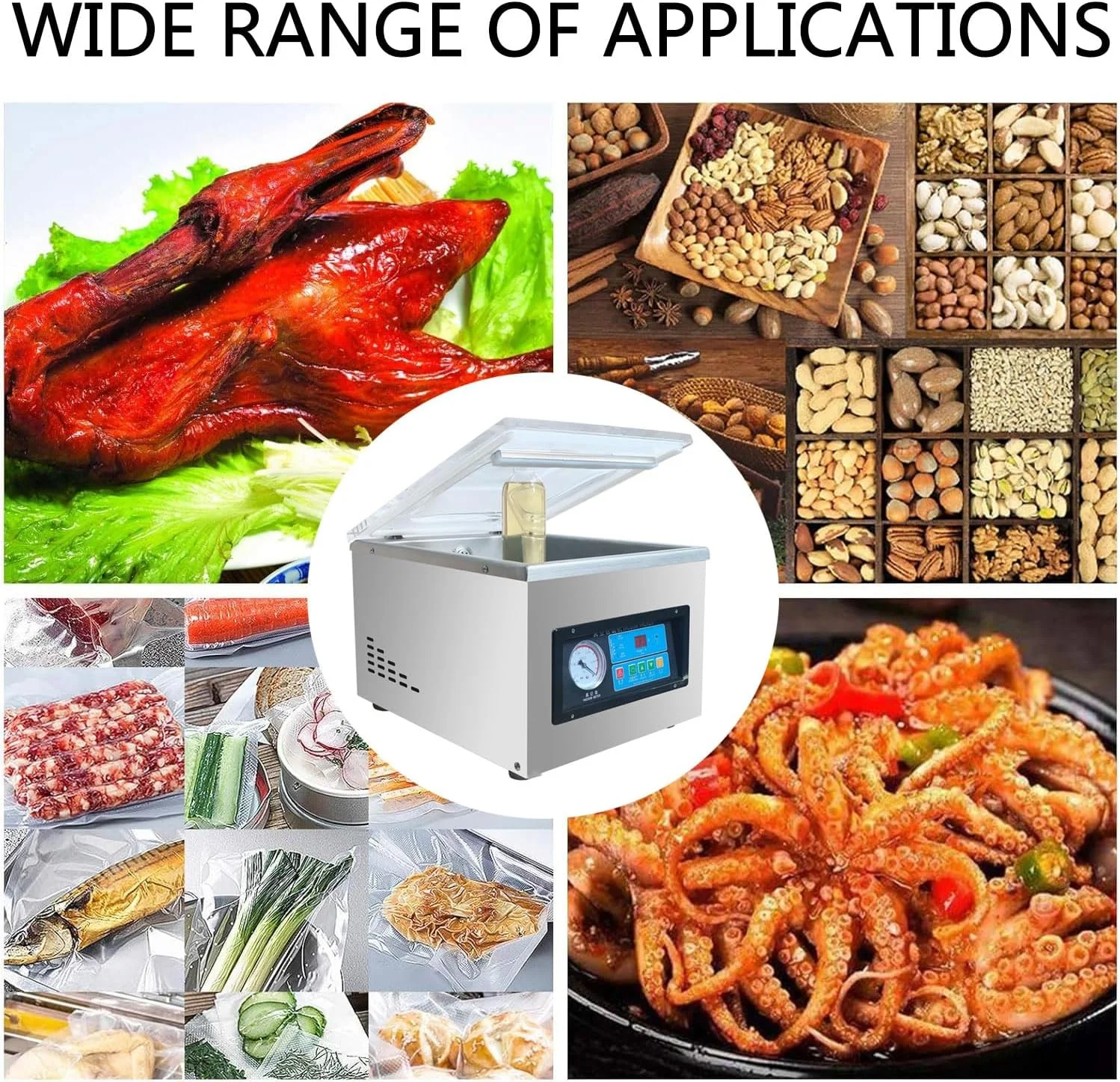 دستگاه بسته بندی وکیوم محفظه ای BDJSN، دستگاه وکیوم سیلر تجاری 370 وات، دستگاه بسته بندی و پلمپ اتوماتیک برای میوه ها، سبزیجات، غلات، گوشت و سوپ دستگاه بسته بندی وکیوم محفظه ای BDJSN، دستگاه وکیوم سیلر تجاری 370 وات، دستگاه بسته بندی و پلمپ اتوماتیک برای میوه ها، سبزیجات، غلات، گوشت و سوپ