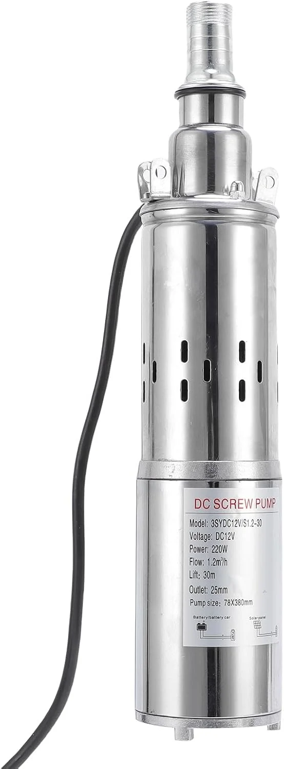 پمپ شناور چاه عمیق Asixxsix، پمپ چاه شناور خورشیدی 220 وات استیل ضد زنگ، 5.4GPM هد 98FT، پمپ های آب خورشیدی با نصب آسان برای مصارف صنعتی، آبیاری و خانگی