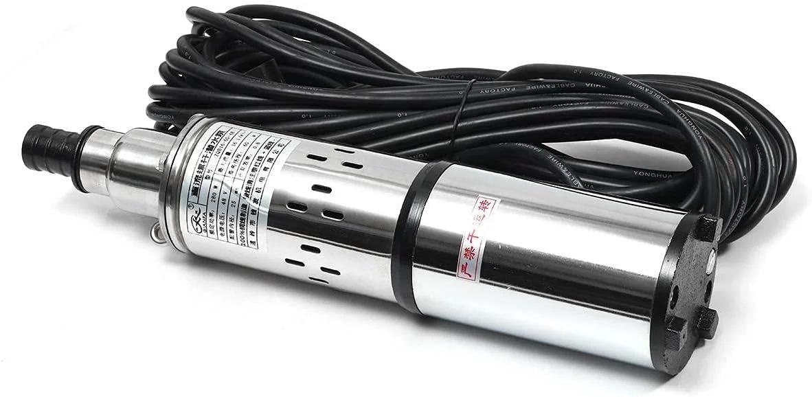 پمپ آب خورشیدی DJGdfbj 48/60V 280W، پمپ چاه عمیق فشار قوی، پمپ شناور DC، آبیاری کشاورزی، باغ، ارتفاع بالابر 40 متر (48 ولت)