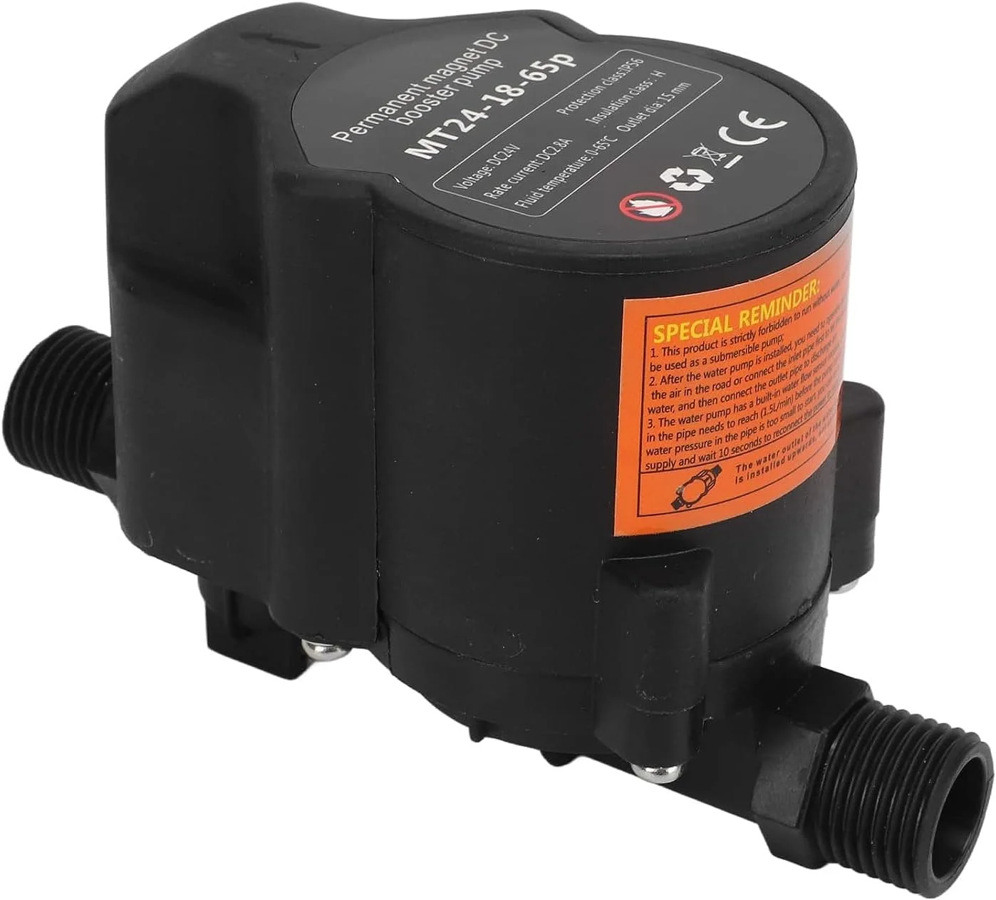 پمپ تقویت فشار آب، پمپ تقویت کننده اتوماتیک دوش کم صدا و فشار قوی سازگار با آبگرمکن های مخزن دار و بدون مخزن، پمپ تقویت کننده آب خطی DC24V با لوله آب برای خانه (UK)