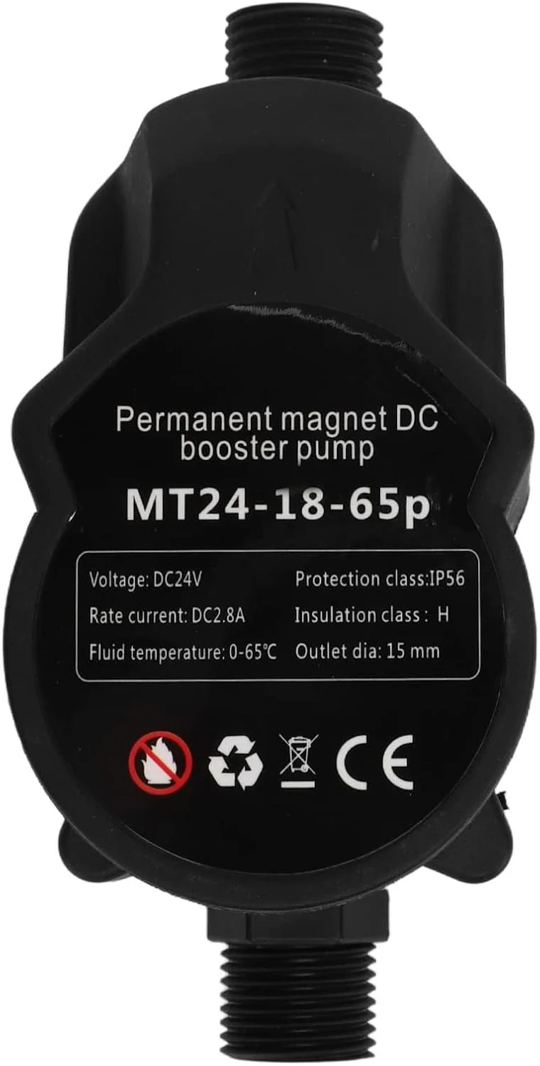 پمپ تقویت فشار آب، پمپ تقویت کننده اتوماتیک دوش کم صدا و فشار قوی سازگار با آبگرمکن های مخزن دار و بدون مخزن، پمپ تقویت کننده آب خطی DC24V با لوله آب برای خانه (UK)