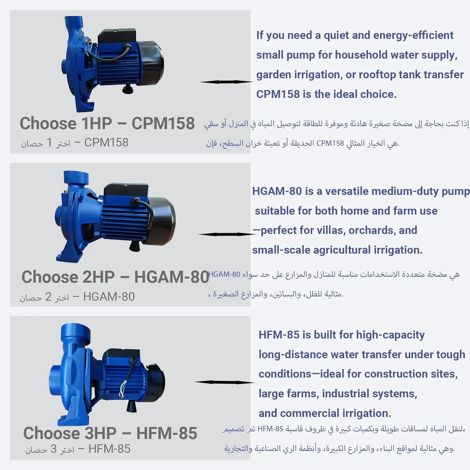 SUNRISE Centrifugal Water Pump, 1HP 750W Copper Motor with Brass Impeller, 1" Inlet/Outlet, IP44 Rated, for Garden Irrigation, Clean Water Transfer and Home Pressure Boosting (1HP – 1" Inlet)