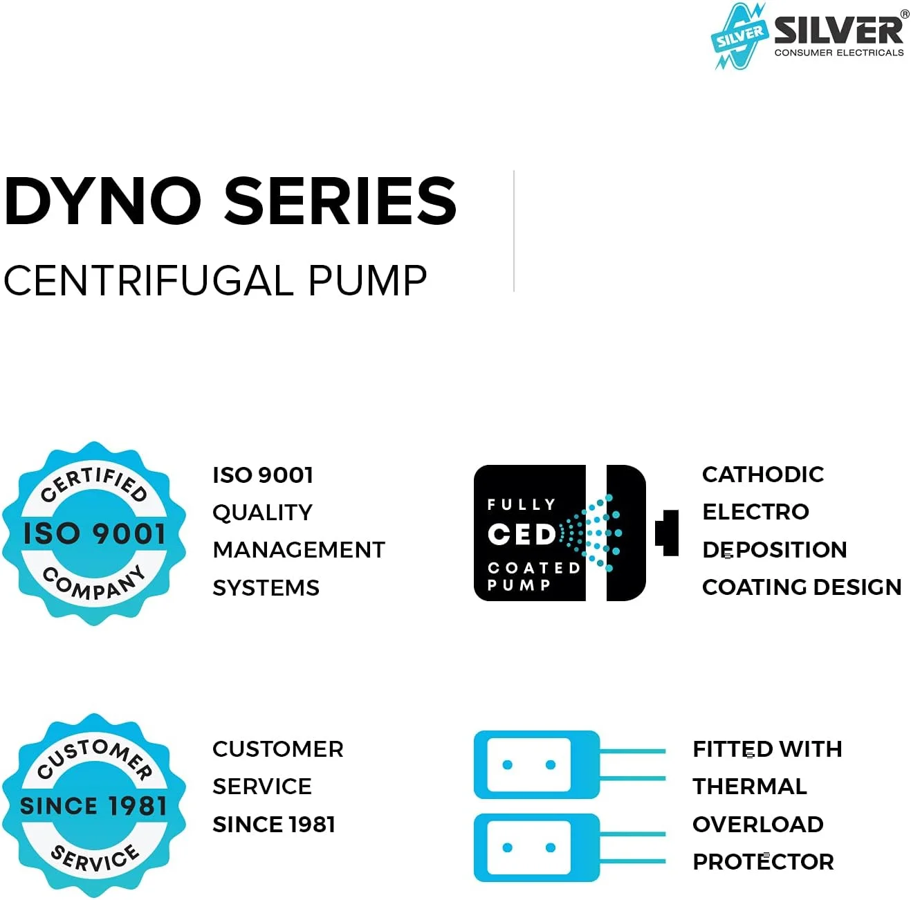 پمپ آب سیلور الکتریکالز مدل DYNO 100EX، 1 اسب بخار، 0.75 کیلووات، سانتریفیوژ