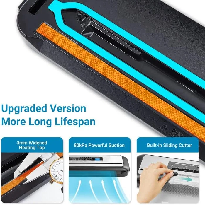 دستگاه وکیوم سیلر INKBIRD 80kpa، دستگاه بسته بندی وکیوم اتوماتیک مواد غذایی با یک لمس، همراه با کیت های استارتر، دارای برش داخلی و طراحی جمع و جور، حالت های خشک/مرطوب، ایده آل برای نگهداری مواد غذایی، ذخیره سازی و پخت و پز Sous vide دستگاه وکیوم سیلر INKBIRD 80kpa، دستگاه بسته بندی وکیوم اتوماتیک مواد غذایی با یک لمس، همراه با کیت های استارتر، دارای برش داخلی و طراحی جمع و جور، حالت های خشک/مرطوب، ایده آل برای نگهداری مواد غذایی، ذخیره سازی و پخت و پز Sous vide