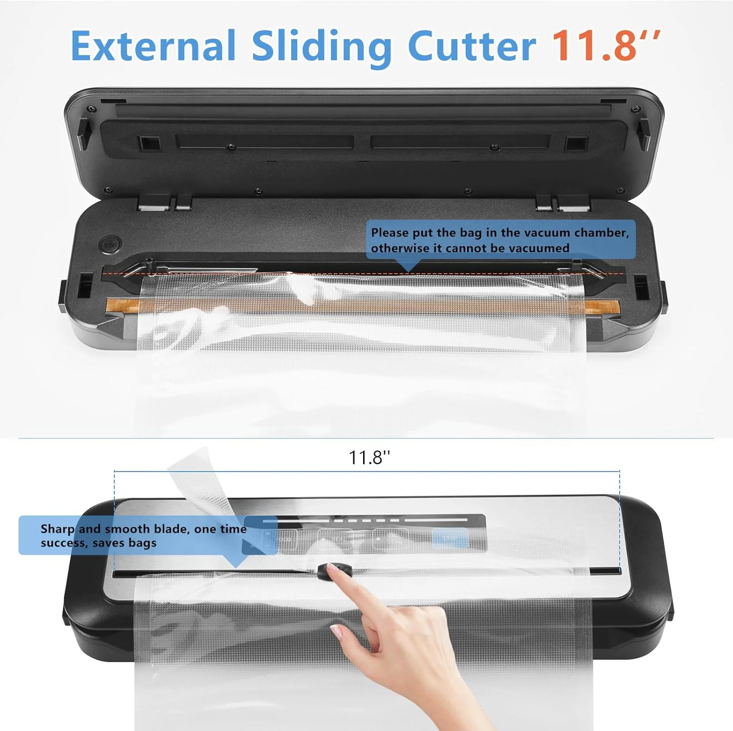 دستگاه وکیوم سیلر INKBIRD مدل INK-VS01، دستگاه پلمپ اتوماتیک 80 کیلو پاسکال با یک دکمه برای نگهداری مواد غذایی، بسته بندی مواد غذایی مرطوب/خشک با کاتر داخلی و کیسه های فاقد BPA ولتاژ 220 ولت دستگاه وکیوم سیلر INKBIRD مدل INK-VS01، دستگاه پلمپ اتوماتیک 80 کیلو پاسکال با یک دکمه برای نگهداری مواد غذایی، بسته بندی مواد غذایی مرطوب/خشک با کاتر داخلی و کیسه های فاقد BPA ولتاژ 220 ولت