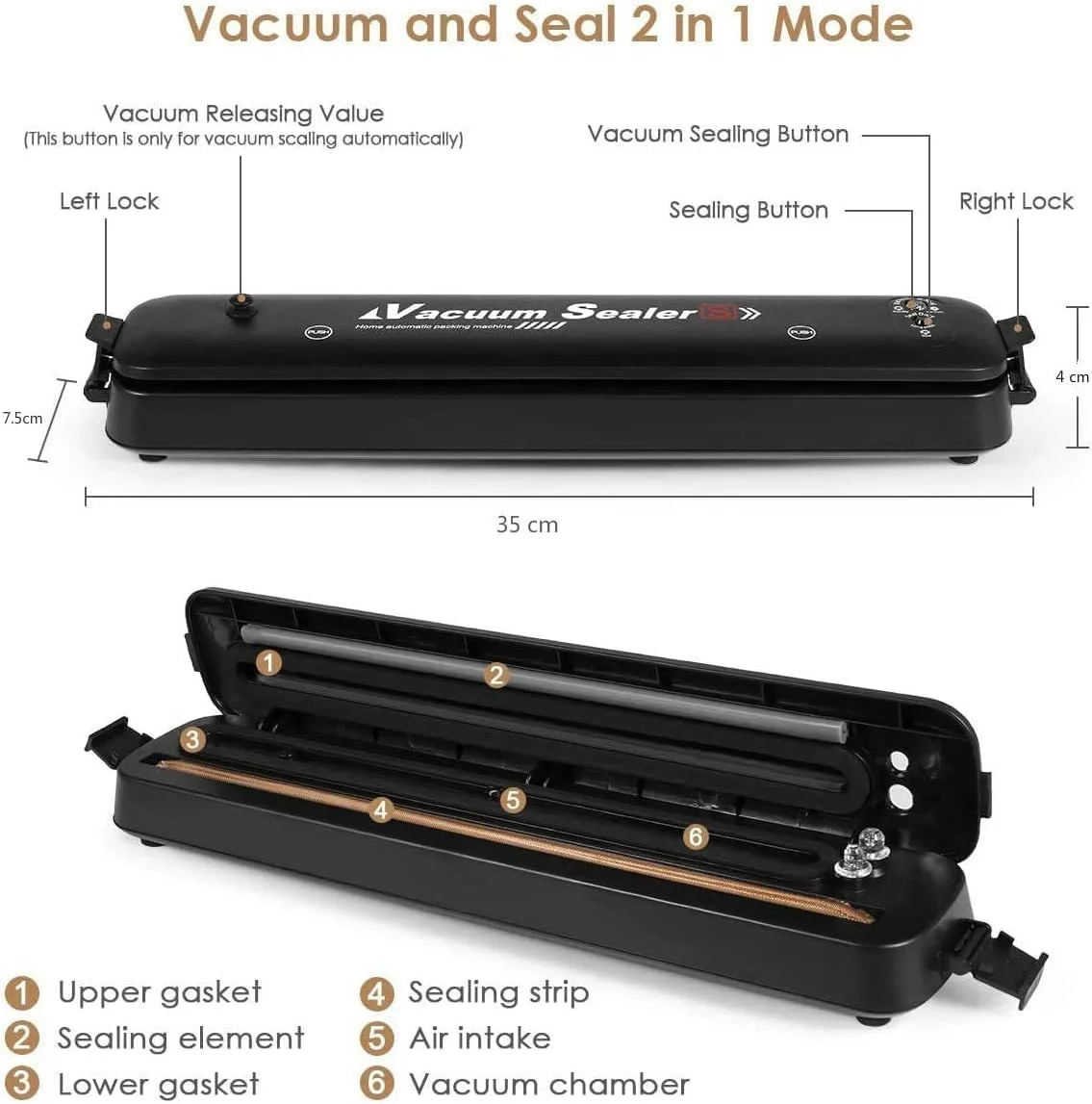 New Vacuum Sealer Machine 2020 Upgraded Automatic Food with 20 Sealing Bags Air System for Preservation Storage Saver Easy to Clean New Vacuum Sealer Machine 2020 Upgraded Automatic Food with 20 Sealing Bags Air System for Preservation Storage Saver Easy to Clean