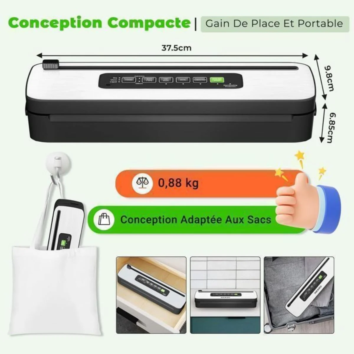 دستگاه وکیوم سیلر برای نگهداری مواد غذایی/سیستم سیل وکیوم Sous Vide اینکبرد INK-VS05 به همراه کیسه ها و لوازم جانبی دستگاه وکیوم سیلر برای نگهداری مواد غذایی/سیستم سیل وکیوم Sous Vide اینکبرد INK-VS05 به همراه کیسه ها و لوازم جانبی