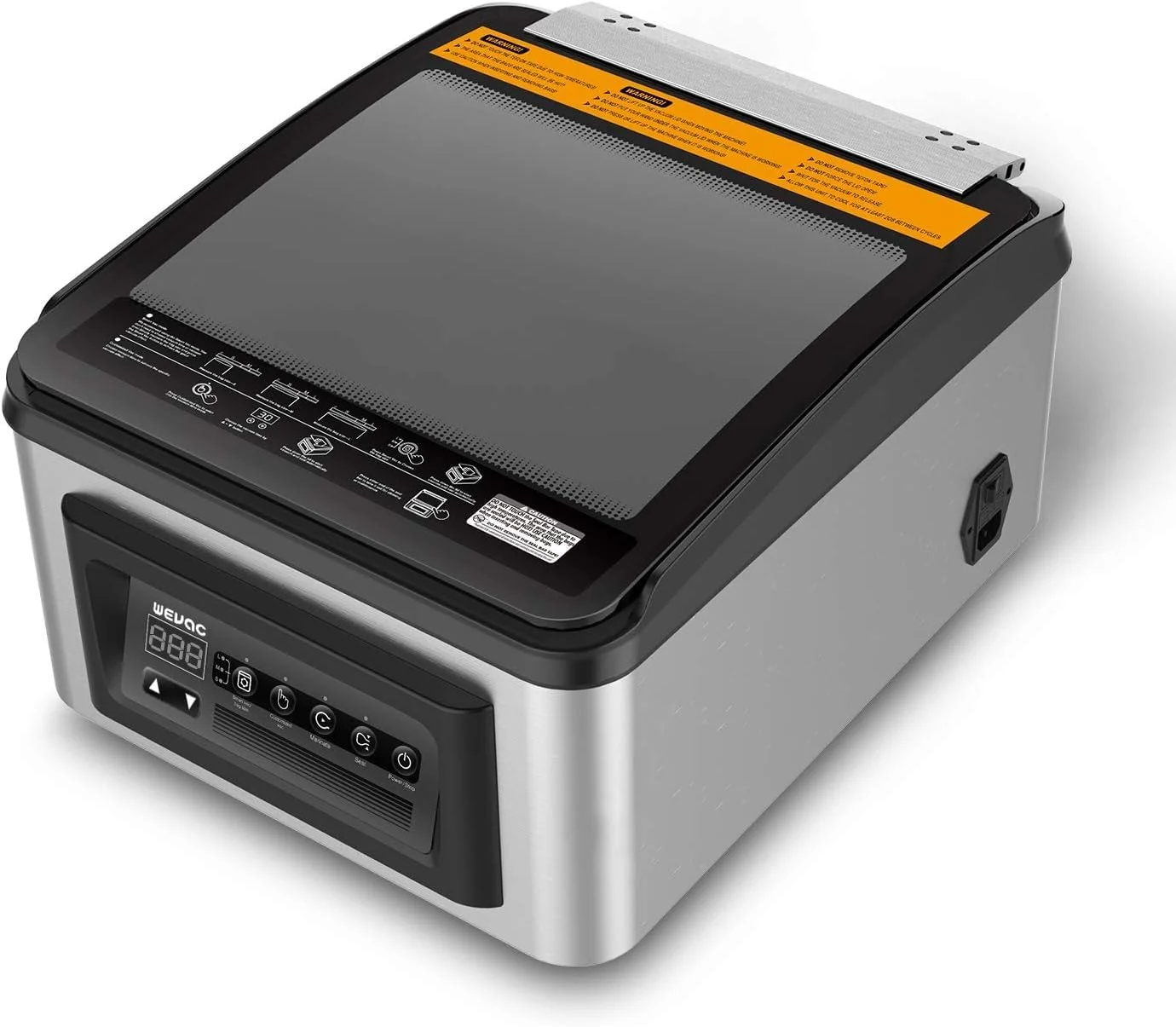 دستگاه وکیوم سیلر محفظه ای Wevac 12 اینچی مدل CV12، مناسب برای مواد غذایی مایع یا آبدار از جمله گوشت تازه، سوپ، سس و ماریناد. طراحی جمع و جور، مقاوم، عرض آب بندی حرفه ای، دستگاه تجاری 220 ولت