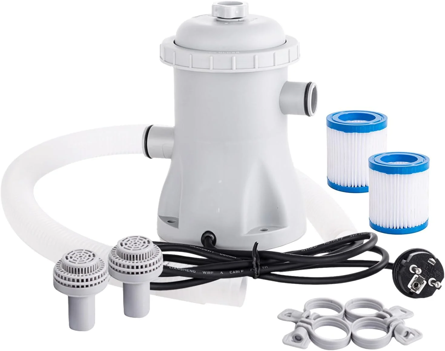 پمپ فیلتر استخر 330 GPH، پمپ آب برقی استخر با 2 کارتریج فیلتر استخر، پمپ فیلتر استخر بالای زمینی برای استخرهای کوچک