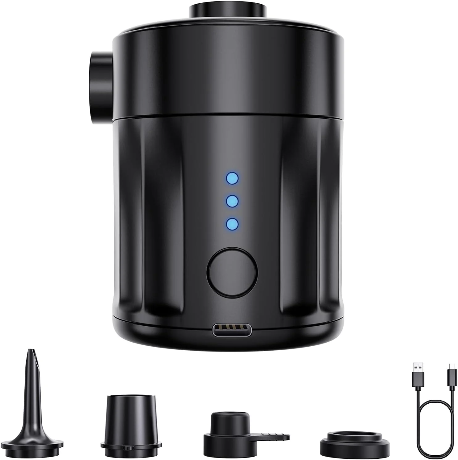 پمپ باد برقی برای وسایل بادی، پمپ استخر بادی، تخت بادی قابل حمل، برقی برای تشک بادی مینی شارژی USB برای استخر، اسباب بازی، شناور، کیسه های نگهداری خلاء