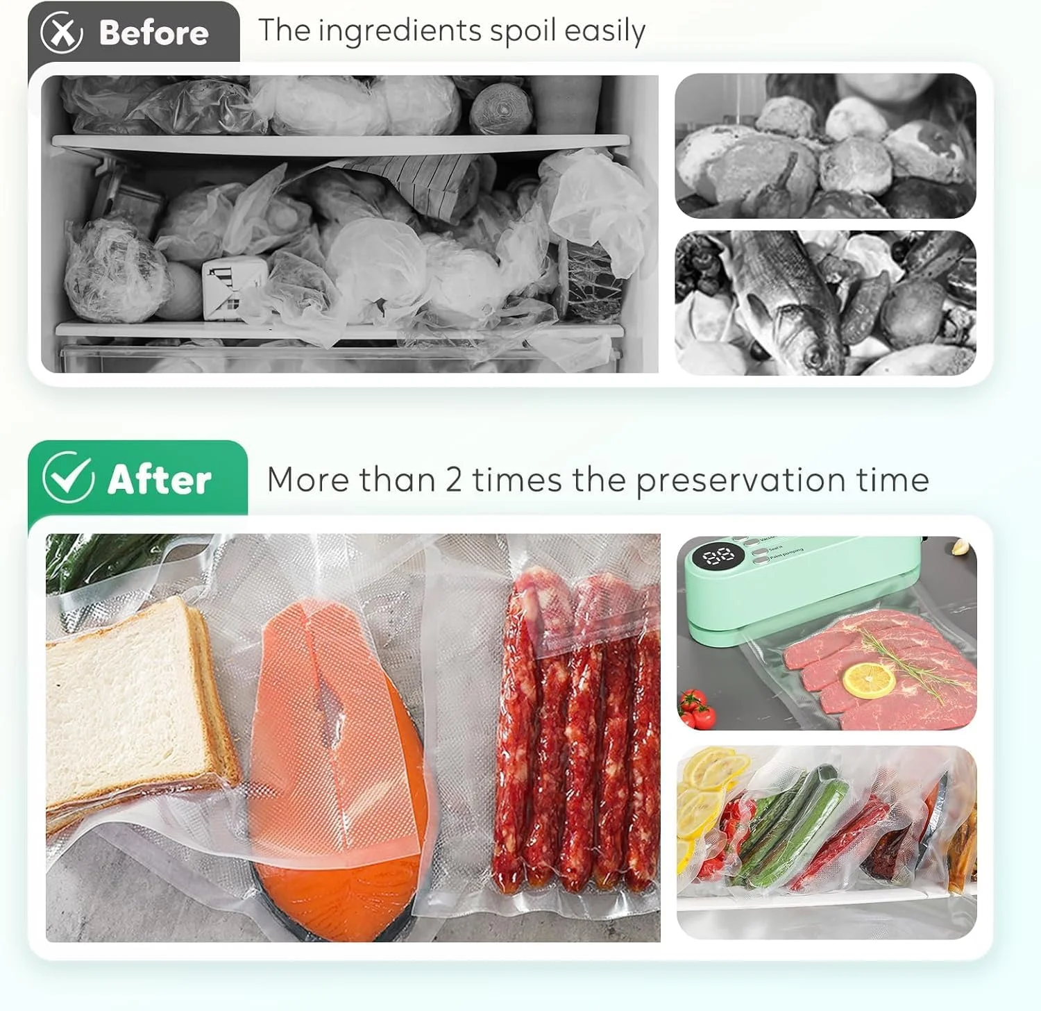 دستگاه وکیوم کوچک مواد غذایی YelaJoy، دستگاه وکیوم بی سیم قابل شارژ 3 در 1 برای نگهداری مواد غذایی خشک/مرطوب به همراه 4 کیسه اسنک، دستگاه پرس حرارتی کیسه چیپس سیب زمینی به همراه 5 کیسه وکیوم (بژ) دستگاه وکیوم کوچک مواد غذایی YelaJoy، دستگاه وکیوم بی سیم قابل شارژ 3 در 1 برای نگهداری مواد غذایی خشک/مرطوب به همراه 4 کیسه اسنک، دستگاه پرس حرارتی کیسه چیپس سیب زمینی به همراه 5 کیسه وکیوم (بژ)