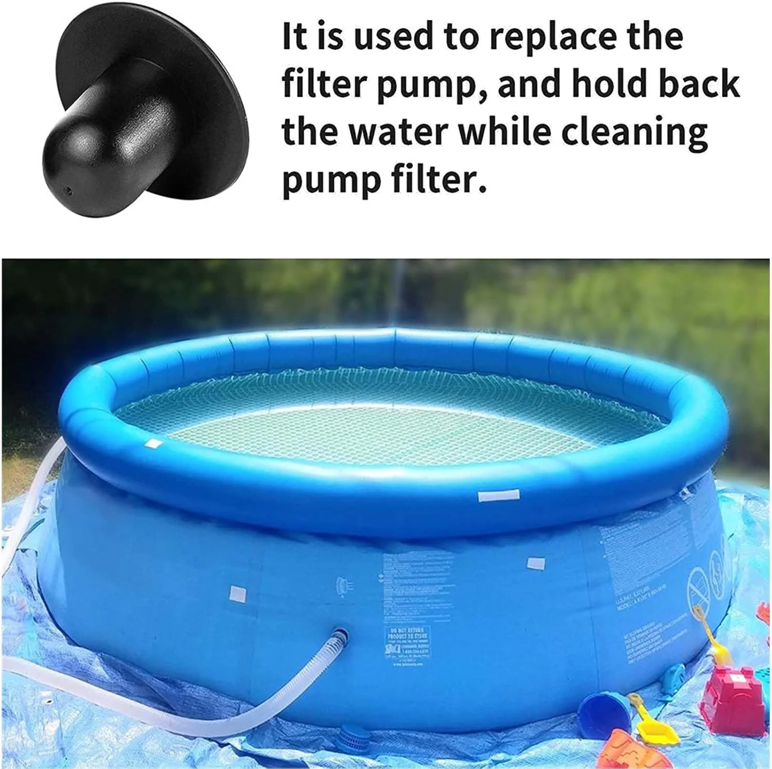 پلاگ دریچه دیواری استخر Wisfunlly بسته 4 عددی، لوازم جانبی جایگزین استخر، پلاگ سوراخ پمپ فیلتر، جایگزین صافی پمپ فیلتر مناسب برای استخرهای Intex و Bestway