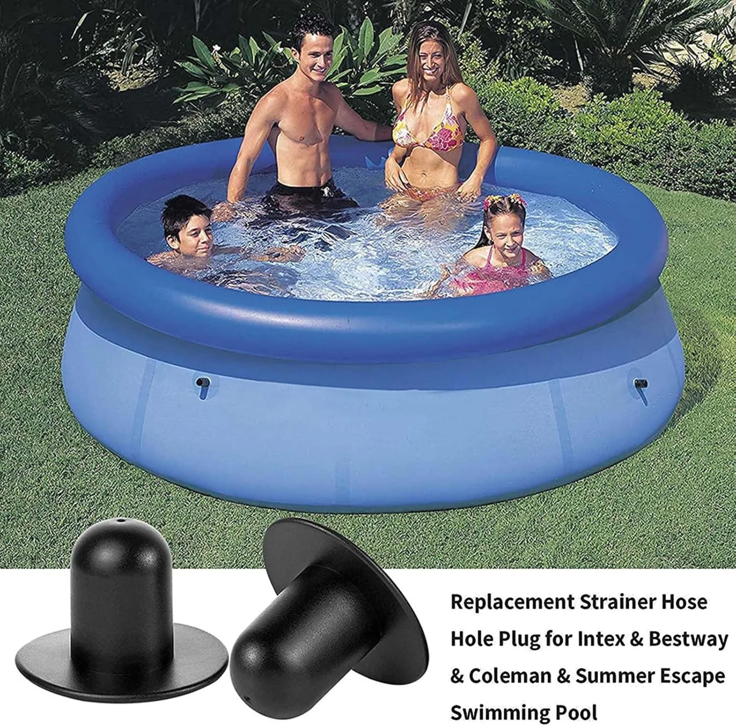 پلاگ دریچه دیواری استخر Wisfunlly بسته 4 عددی، لوازم جانبی جایگزین استخر، پلاگ سوراخ پمپ فیلتر، جایگزین صافی پمپ فیلتر مناسب برای استخرهای Intex و Bestway