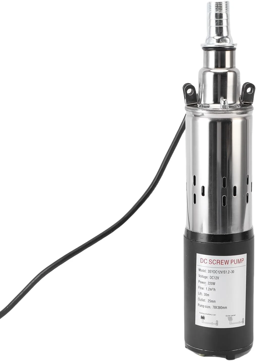 پمپ آب چاه عمیق شناور Asixxsix، با ارتفاع 30 متر، خروجی NPT 3/4 اینچ و 1 اینچ، پمپ های آب شناور با کابل برق 7 متری، پمپ های پیچی فولادی ضد زنگ برای آبیاری کشاورزی و باغ