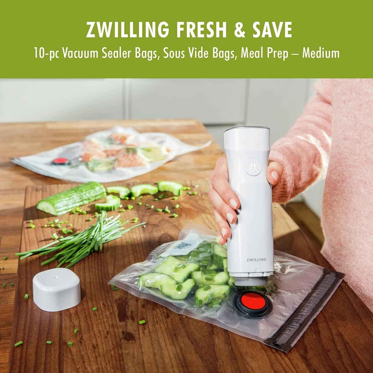 ست 10 عددی کیسه های وکیوم سیلر ZWILLING Fresh & Save برای مواد غذایی، 4 لیتری، کیسه های قابل استفاده مجدد برای پخت سو وید، کیسه های نگهداری مواد غذایی قابل استفاده مجدد برای آماده سازی غذا، کیسه های اسنک قابل استفاده مجدد، قابل شستشو در ماشین ظرفشویی، متوسط، شفاف ست 10 عددی کیسه های وکیوم سیلر ZWILLING Fresh & Save برای مواد غذایی، 4 لیتری، کیسه های قابل استفاده مجدد برای پخت سو وید، کیسه های نگهداری مواد غذایی قابل استفاده مجدد برای آماده سازی غذا، کیسه های اسنک قابل استفاده مجدد، قابل شستشو در ماشین ظرفشویی، متوسط، شفاف