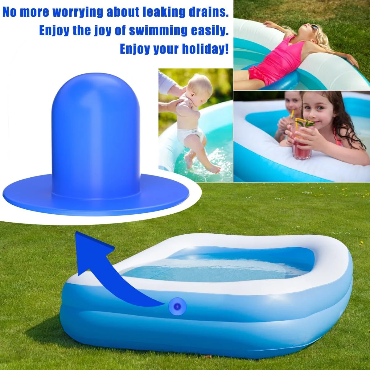 دریچه های دیواری صافی پمپ استخر SWIUKPHE، 4 عدد، قطعات جایگزین استخر، درپوش مسدود کننده سوراخ صافی پمپ فیلتر استخر شنای زمینی جایگزین (آبی)