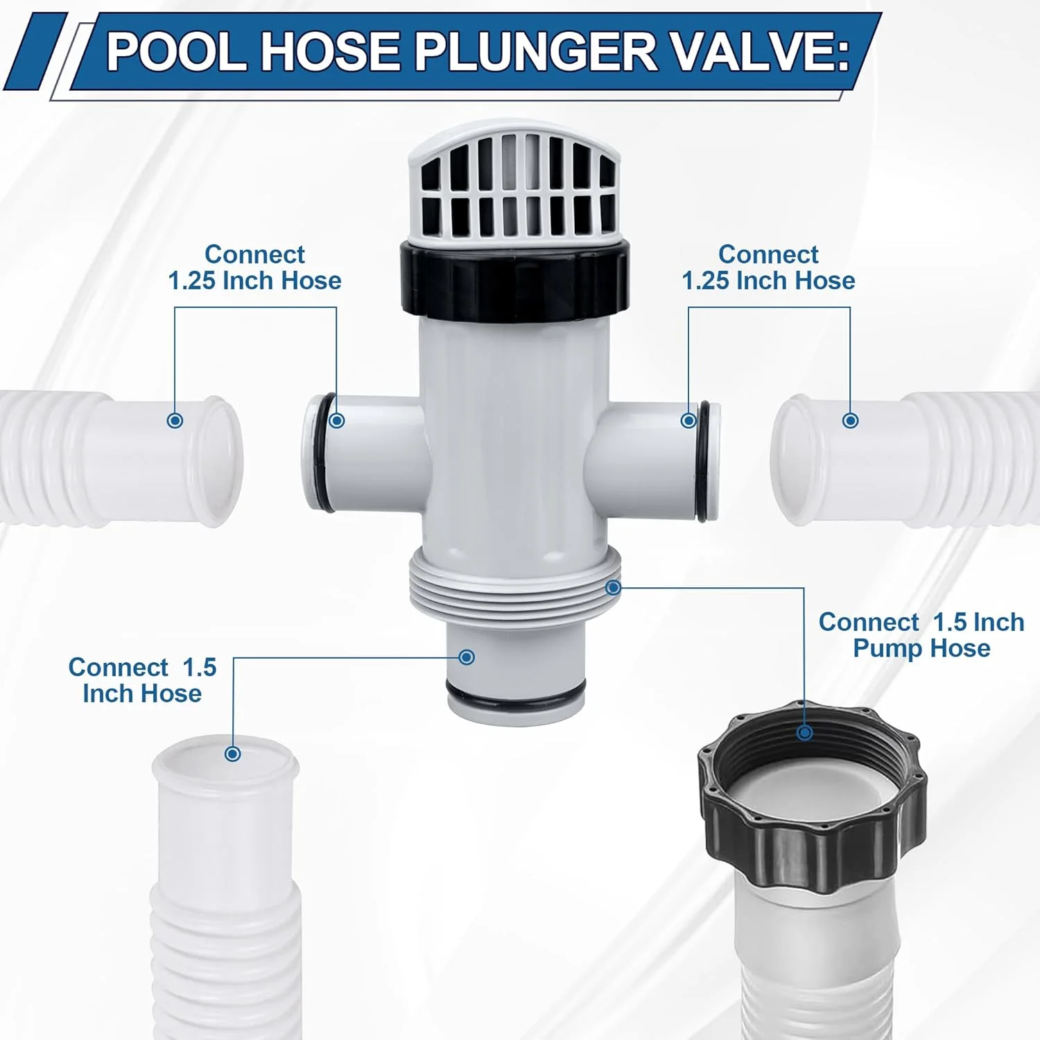 شیر پیستونی شلنگ استخر برای استخرهای روی زمینی و پمپ استخر اینتکس، لوازم جانبی استخر شنای روی زمینی 11872 قطعات جایگزین شیر پیستونی شلنگ دوتایی برای سیستم گردش فیلتر اینتکس شیر پیستونی شلنگ استخر برای استخرهای روی زمینی و پمپ استخر اینتکس، لوازم جانبی استخر شنای روی زمینی 11872 قطعات جایگزین شیر پیستونی شلنگ دوتایی برای سیستم گردش فیلتر اینتکس
