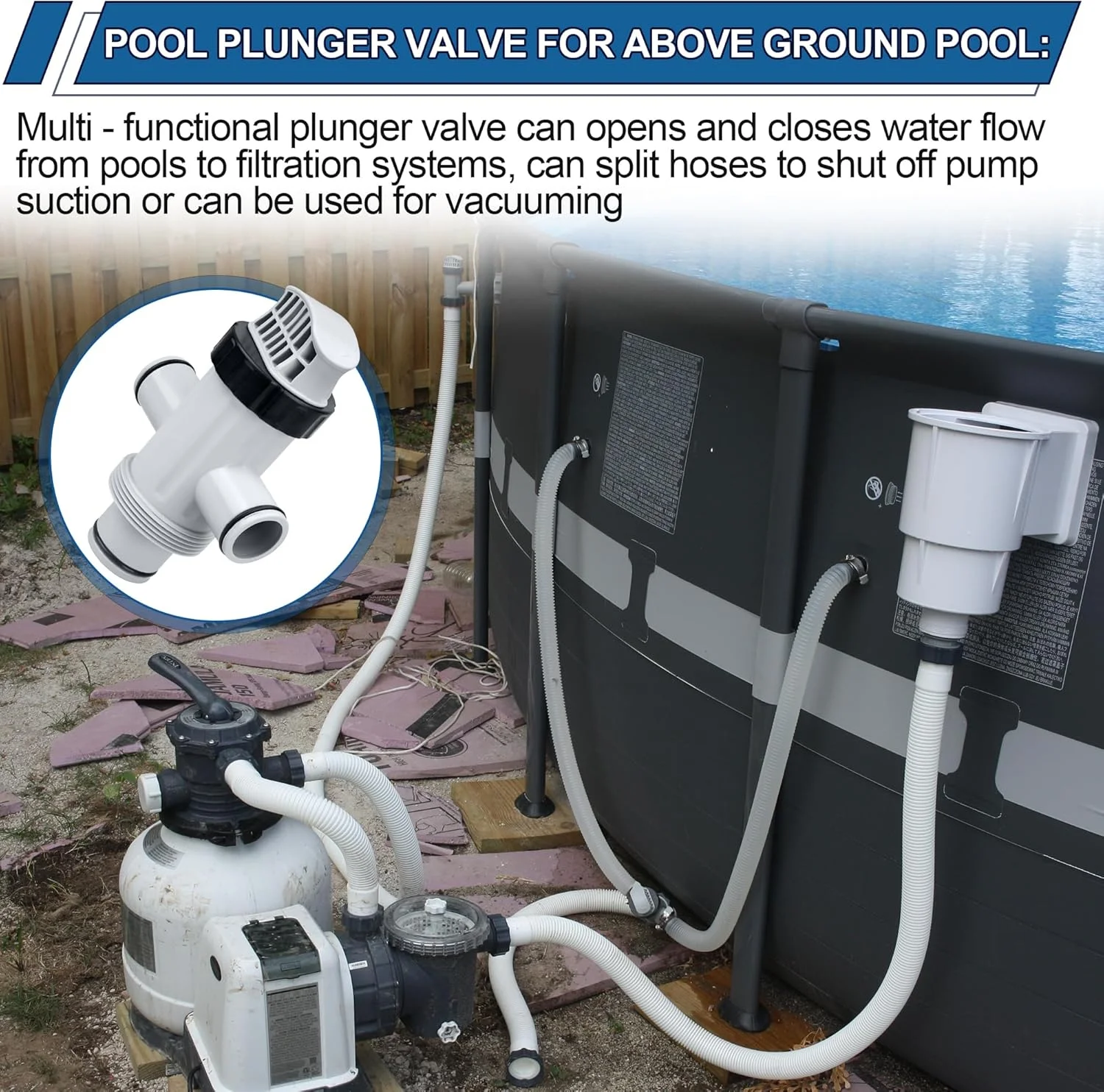 شیر پیستونی شلنگ استخر برای استخرهای روی زمینی و پمپ استخر اینتکس، لوازم جانبی استخر شنای روی زمینی 11872 قطعات جایگزین شیر پیستونی شلنگ دوتایی برای سیستم گردش فیلتر اینتکس شیر پیستونی شلنگ استخر برای استخرهای روی زمینی و پمپ استخر اینتکس، لوازم جانبی استخر شنای روی زمینی 11872 قطعات جایگزین شیر پیستونی شلنگ دوتایی برای سیستم گردش فیلتر اینتکس