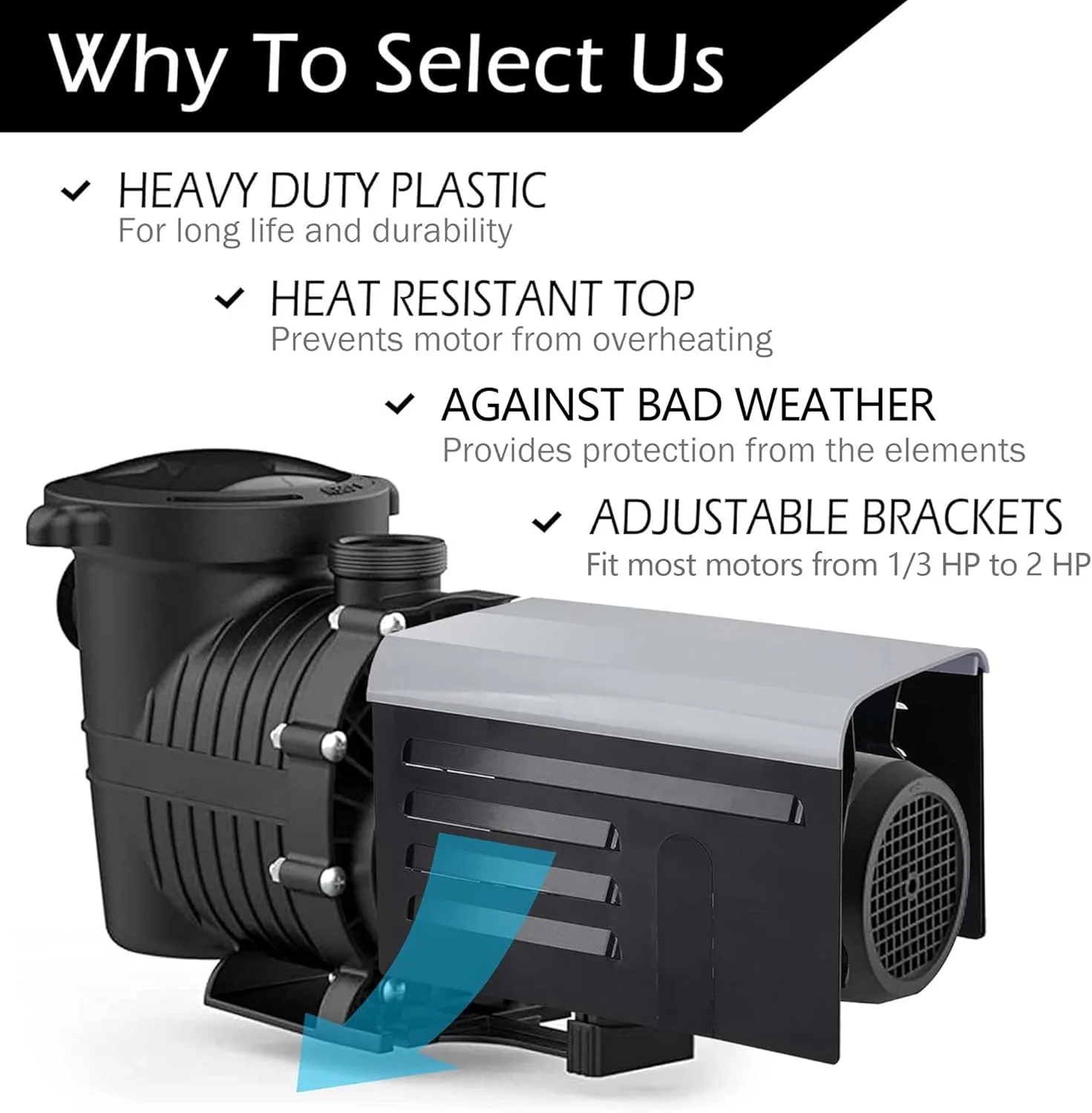 محافظ پمپ استخر RunNico برای واحدهای بیرونی - پوشش موتور پمپ استخر ABS قابل تنظیم - پوشش موتور پمپ استخر برای محافظت از بالای زمین محافظ پمپ استخر RunNico برای واحدهای بیرونی - پوشش موتور پمپ استخر ABS قابل تنظیم - پوشش موتور پمپ استخر برای محافظت از بالای زمین