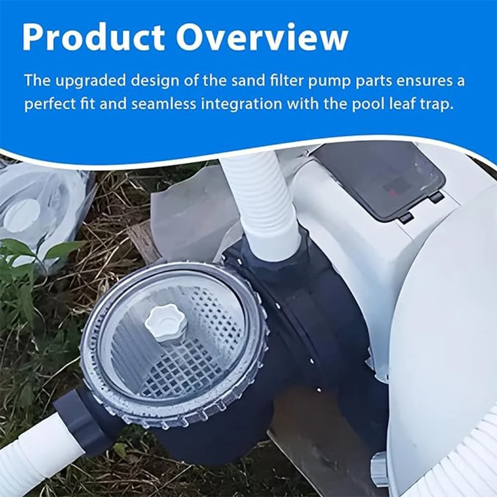 درب تله برگ مدل 11823، درب پمپ استخر با اورینگ و قطعات جایگزین شیر، مناسب برای پمپ استخر اینتکس مدل‌های 11823، 26361CA، 26361EH، 26361W، 26337EH، 28645EG، SF15110، 28948EH، ECO15110-2