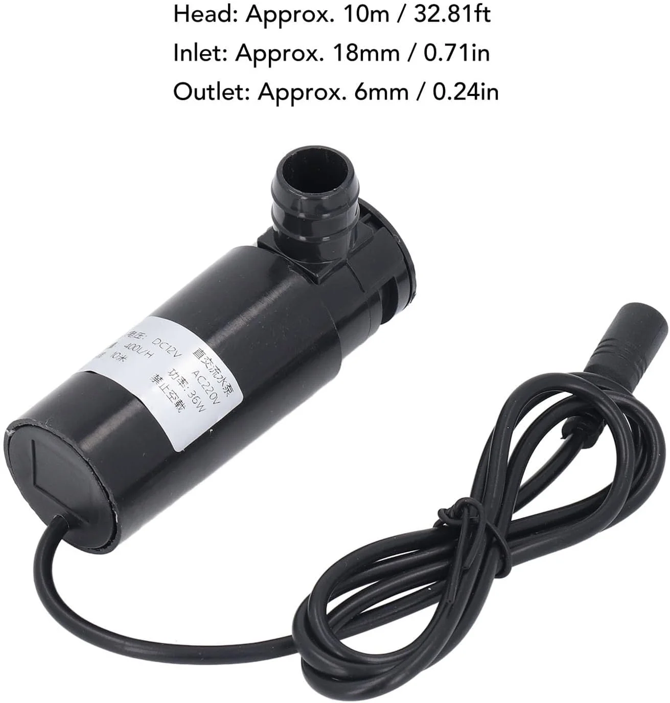 پمپ شناور 400 لیتر در ساعت Cryfokt، DC 12V برای فواره ها، استخرهای شنا، آکواریوم ها